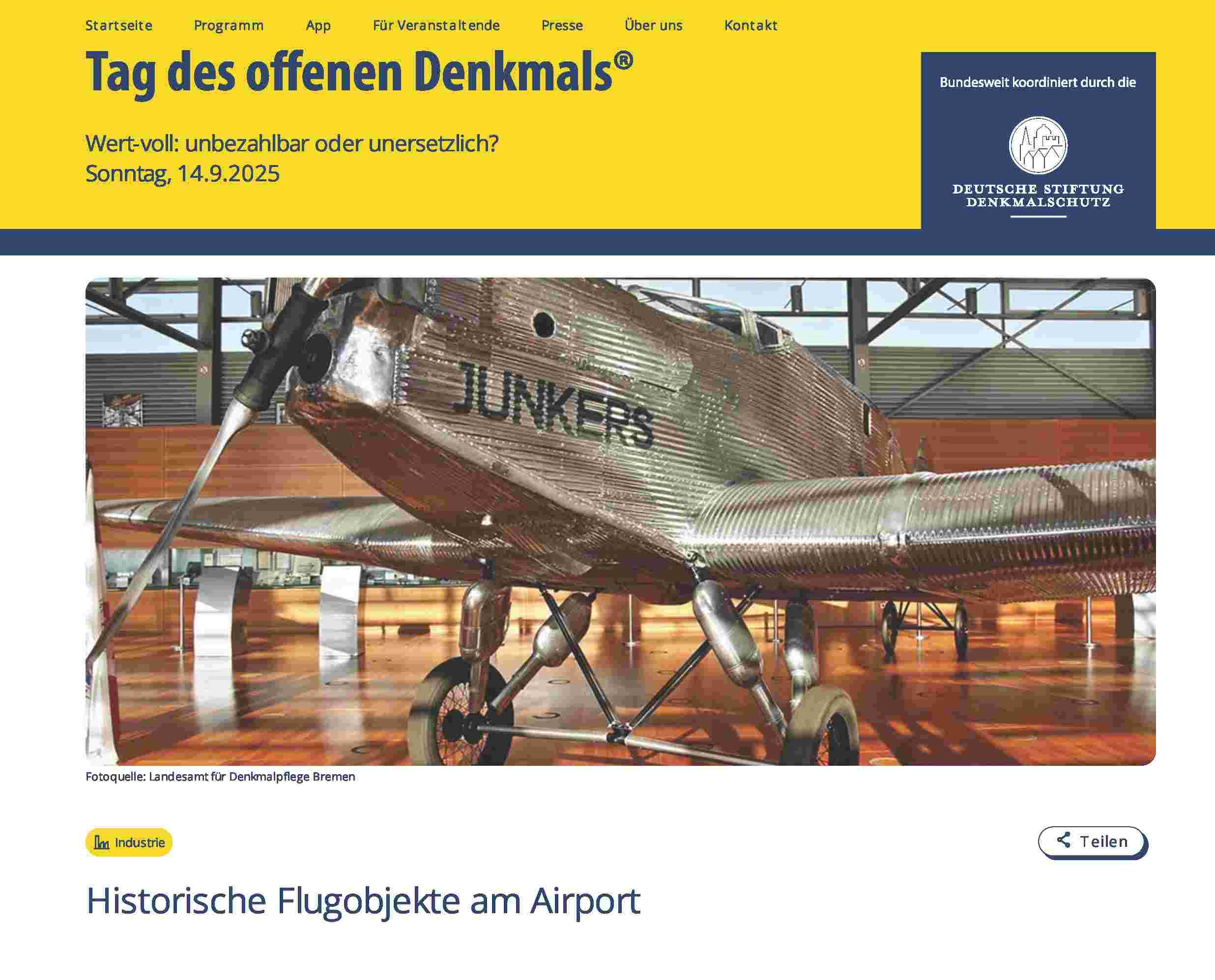 Einladung zum TdOD 2025 am Airport Bremen